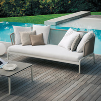 Venta al por mayor de aleación de aluminio al aire libre Muebles de Jardín sofá conjuntos de muebles de patio silla/MESA conjuntos con tela impermeable