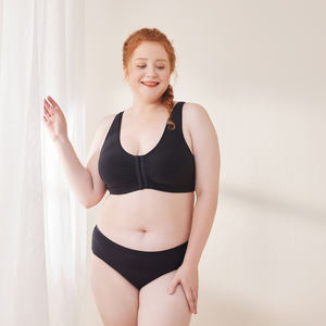 Ropa interior de talla grande para mujer, cierre frontal, cobertura completa, soporte trasero, Sujetador de algodón inalámbrico para adultos, talla grande, BRAS, correas finas, tetona - Product Image 2