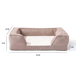 Lit pour chien en mousse à mémoire de forme, avec housse amovible en fausse fourrure, matériau doux, motif uni, pour grands humains et chiens – Offre Spéciale - Product Image 6