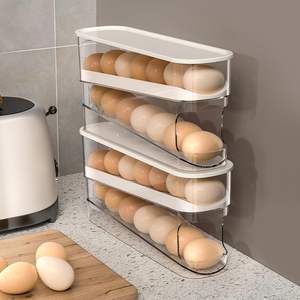 Double Layer Rolling Egg Dispenser and <b>Storage</b> Organizer Container Refrigerator Egg <b>Storage</b> <b>Box</b> - Product Image 6