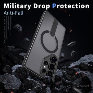 Étui de protection antichute magnétique mat de luxe avec support dissimulé pour S26Ultra S25 S24 S25edge, coque de téléphone portable antichoc - Product Image 2