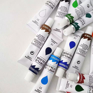 Premium Quality 24-Color Artist Waterproof Acrylic Paint Set Non-Toxic for <b>Canvas</b> & Glass 12ml Tubes - Product Image 5