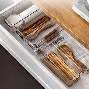 Organiseur de réfrigérateur en acrylique transparent, style <span class=keywords><strong>tiroir</strong></span>, bacs de rangement pour armoire de cuisine, garde-manger, comptoir, contenants pour collations et aliments - Product Image 3