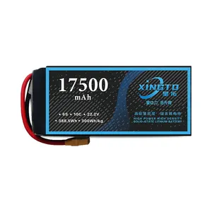 Batterie de drone batterie de stockage d'énergie batterie Lipo haute densité d'énergie 6s17500mah 22.2v