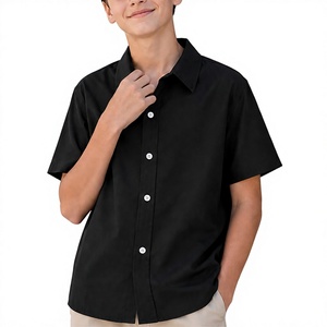 Camisa de vestir con cuello y botones multicolor para niños, uniforme escolar, camisa de verano para niños con logotipo personalizado. - Product Image 6