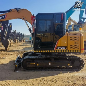 รถขุด SANY SY75C มือสอง ปี 2022 รุ่น 7.5 ตัน รถขุดตีนตะขาบยางขนาดเล็ก ได้รับการรับรองจาก Isuzu พร้อมปั๊ม Kawasaki - Product Image 2