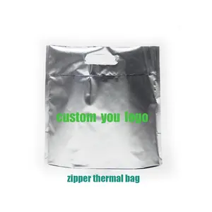 Gıda depolama sıcak soğuk paketi buz teslimat çantası özel kullanımlık su geçirmez yalıtımlı mylar folyo fermuarlı termal sıcak ve soğuk çanta
