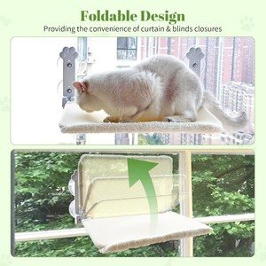 Hamac pour chat, lit suspendu pliable pour chat avec ventouses pour fenêtre en verre ou balcon, lit suspendu pour chat en gros - Product Image 4