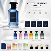 Flacon de parfum en verre noir de luxe 30ml 50ml 100ml pour marques haut de gamme avec col serti et atomiseur