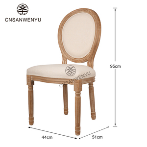 Chaise de salle à manger Louis à dossier rond en bois massif, idéale pour la location en gros, les événements, les hôtels et les banquets de mariage - Vente chaude - Product Image 5