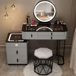 Meuble de Coiffeuse d'Angle Moderne de Luxe en MDF à 5 Tiroirs avec Miroir LED pour <span class=keywords><strong>Chambre</strong></span> à Coucher – Offre Spéciale - Product Image 6