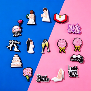Adornos de PVC para Zapatos de Novia, Accesorios para Sandalias DIY, Decoraciones de Zapatos de Novia en Color Rosa y Blanco - Product Image 1