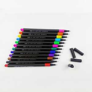 Stylos feutres triangulaires en gros avec grip, 12 ou 24 couleurs, marqueurs à pointe fine colorés, stylos personnalisés pour journal, agenda et dessin - Product Image 2