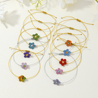 Pulsera de Cuerda con Flores Hechas a Mano, Simple y Linda, Venta Caliente 2026, Macramé Colorido de Primavera, Joyería de Amistad con Flores para Uso Diario, Regalo