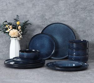 ชุดอาหารเย็นเซรามิกแบบ Reactive Stoneware ดีไซน์คลาสสิก ใช้กับเครื่องล้างจานและไมโครเวฟได้ เป็นมิตรต่อสิ่งแวดล้อม - Product Image 4