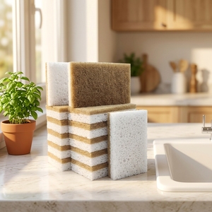 Éponge en Cellulose <span class=keywords><strong>de</strong></span> Sisal Naturelle Biodégradable pour la Cuisine, Éponge à Vaisselle Non Abrasive, Sans Odeur, Écologique pour le Nettoyage Domestique - Product Image 1