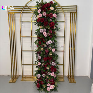 Centro de Mesa LEDA Hecho a Mano con Flores Mixtas de Seda, Hojas Verdes Artificiales, Guirnalda Floral de Tacto Natural Suave y Realista - Product Image 1