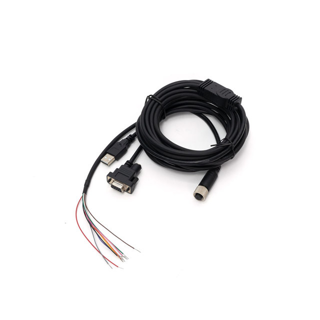 Waterproof M8 A-Code 8pin Socket Connector to DB9 Female Connector Total Station Multi-head Data Power Cable