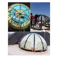 Dôme en verre massif personnalisé en usine en Chine, vitrail pour plafond d'église, hôtel, villa, maison ou décoration extérieure