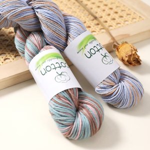 Sợi <span class=keywords><strong>cotton</strong></span> 100% siêu mềm, chỉ <span class=keywords><strong>cotton</strong></span> móc len tay 50g, dùng để đan áo len - Product Image 4