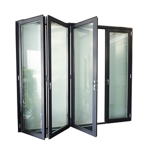 D-TOP 2024 Vente en gros Porte de grange à trois volets Porte <span class=keywords><strong>coulissante</strong></span> en verre à double pliage Porte en aluminium à double pliage pour la maison - Product Image 2