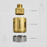 Vente directe usine : Kit de perçage de précision pour carrelage et verre avec guide à ventouse pour scie cloche diamantée, ensemble d'outils de travail populaire, coffret OEM