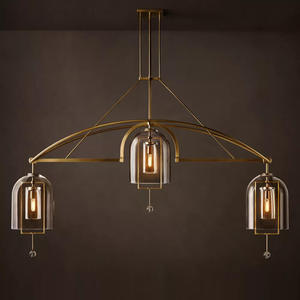 Vintage American Brass Chandelier <b>Large</b> Villa Dining Room Island Decoration Blown Glass Modern Design Luxury Chandelier Lighting - Product Image 2