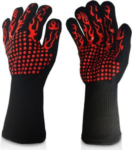 Gants de barbecue en silicone personnalisés résistants à la chaleur extrême pour fumeurs, grilles et fours à micro-ondes, avec support de pot - Product Image 1