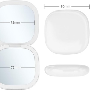 Portable 2-sided Rechargeable Magnification Compact Makeup Mirror with LED Lights Handheld Cosmetic Light up Vanity for Travel - Product Image 3
