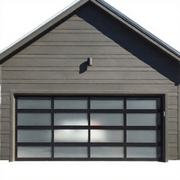 Porte de garage sectionnelle en alliage d'aluminium JY, isolation thermique, coupe-vent, noire, pour villa, verre dépoli, modèle moderne, vente chaude