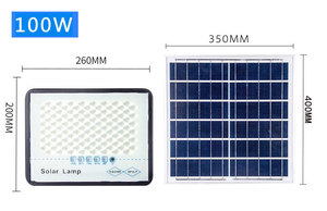 Reflector LED Solar IP67 de 200W, Resistente al Agua, Cuerpo de Plástico, Iluminación de Paisaje, Control Remoto, Jardín, Patio - Product Image 6