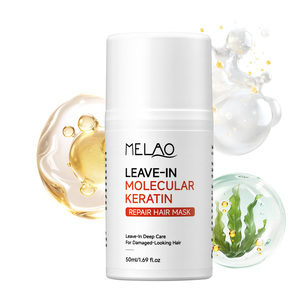 Mascarilla capilar de queratina hidrolizada de moléculas pequeñas OEM, crema acondicionadora sin enjuague para cuidado capilar de nivel profesional, mascarilla reparadora de cabello con péptidos - Product Image 1
