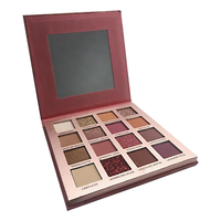 26mm 16 Pan Palette Benutzer definiertes Logo Private Label Wasserdichtes mattes quadratisches Make-up Lidschatten Trockenes Auge Halal Certified Cosmetics Metal