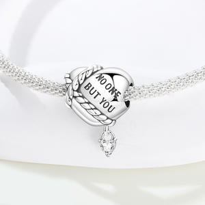 Pulsera de cuentas con cordón en forma de corazón de cobre blanco, un accesorio de joyería/pulsera DIY de alta gama diseñado específicamente para mujeres. - Product Image 2