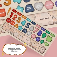 Tableau de nombres en bois pour tout-petits, cartes de correspondance de formes d'animaux pour la reconnaissance des couleurs, éducation précoce multifonctionnelle et développement intellectuel