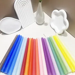 Decorazione per la cena di nozze candela conica lunga di colore sfumato romantico decorazione per banchetti fatta a mano personalizza il colore della candela 4 In 1