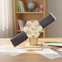 Wincent - Rompecabezas 3D de Madera para Armar, Modelo de Satélite con Energía Solar, Kit Educativo STEM de Aeroespacial, Juguete Científico, Regalo