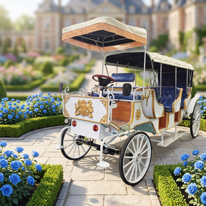 Carruaje de Lujo Blanco para Bodas, Eléctrico y Tirado por Caballos, para Paseos Turísticos, Precio al por Mayor - Product Image 1