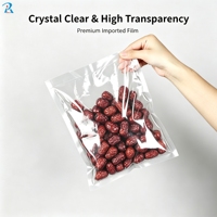 Op maat gemaakte, voedselveilige vacuümzakken met glad oppervlak, vochtbestendige verzegelde plastic zakken voor gedroogde goederen, gedroogd fruit en noten.