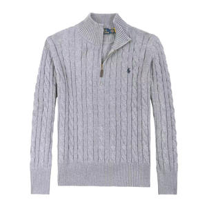Nouveauté transfrontalière pour <span class=keywords><strong>homme</strong></span> : Pull en coton tricoté à col montant zippé, manches longues, broderie Paul - Product Image 4