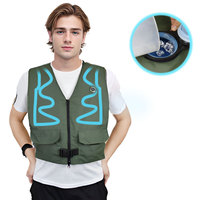 Gilet de refroidissement à circulation d'eau, contrôle numérique, ventilateur 3 vitesses, faible bruit, hygrostat réglable, alimentation USB, utilisation extérieure (Classe énergétique)