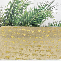 Chemin de table transfrontalier en feuille d'or pour les décorations d'événements de vacances de Noël ajoute un arrangement d'ambiance tactile cadeau parfait