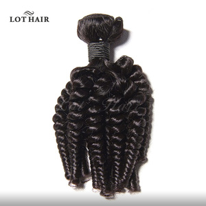 Extensiones de Cabello Humano Virgen Remy Brasileño, Rizado y Voluminoso, de Longitud Corta, Color Natural, Cabello Aunty Funmi, Sin Caída ni Enredos - Product Image 1