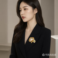 Nouvelle broche en émail et perles Ruyi de style chinois, porte-bonheur, pour femme, vintage, pour manteau, cadeau