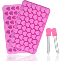 Moule à gâteau en silicone en forme de cœur, moule à bonbons gélifiés en silicone en forme de cœur, outils de pâtisserie DIY
