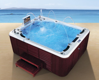 Jacuzzi extérieur familial en acrylique pour 4 personnes avec panneau de commande, accessoire de baignoire à glace