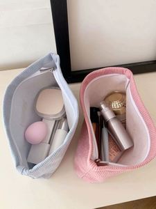 Eco Friendly Custom Logo Travel Portable Corduroy Toiletry Makeup <b>Pouch</b> Zipper Cosmetic Storage Bag Gifts <b>Make</b> <b>up</b> Bags Girl - Product Image 4
