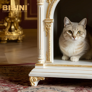 <span class=keywords><strong>Maison</strong></span> pour chat et chien en bois massif sculpté, style <span class=keywords><strong>rococo</strong></span> français, villa pour animaux de compagnie de luxe, style européen, <span class=keywords><strong>maison</strong></span> gothique pour petits chiens et chats - Product Image 5