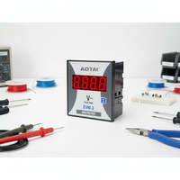 Voltmètre numérique AC RMS AOTAI EVM-3 10-600V Min/Max, montage sur panneau, affichage 4 chiffres, précision 1%, monophasé 45-65Hz