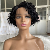 Grande Promotion Afro Crépus Bouclés Perruques Coupe Courte Perruque 100% Brésilien Bouclés Cheveux Humains Pour Les Femmes Noires Machine Perruques Courtes Coupe Pixie